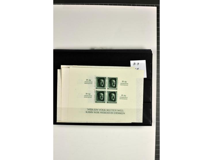  1936/37, postfrische, ungebrauchte und gestempelte Partie Blocks, dazu Bl.1 (2) je mit falschem Stempel