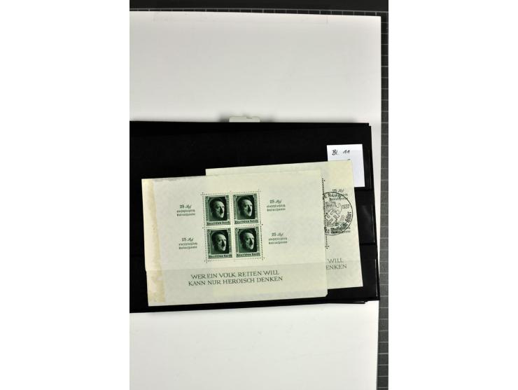  1936/37, postfrische, ungebrauchte und gestempelte Partie Blocks, dazu Bl.1 (2) je mit falschem Stempel