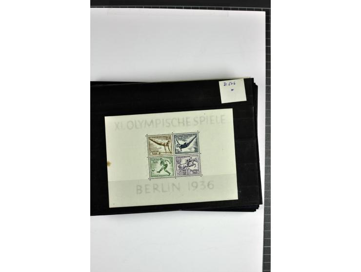  1936/37, postfrische, ungebrauchte und gestempelte Partie Blocks, dazu Bl.1 (2) je mit falschem Stempel