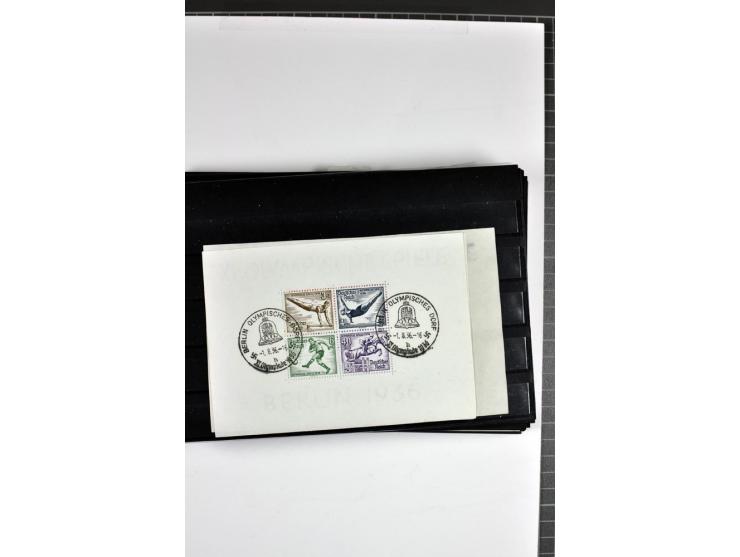  1936/37, postfrische, ungebrauchte und gestempelte Partie Blocks, dazu Bl.1 (2) je mit falschem Stempel
