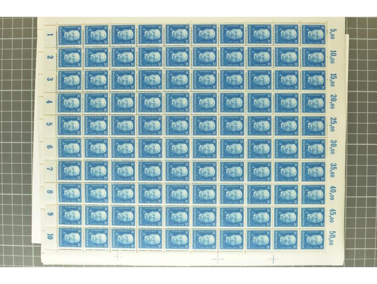 1927, Hindeburg 8-50 Pfg., per 100 im Originalbogen, postfrisch (Mi.-Nr. 403-406; Mi. 10.000,- ohne HAN etc.)