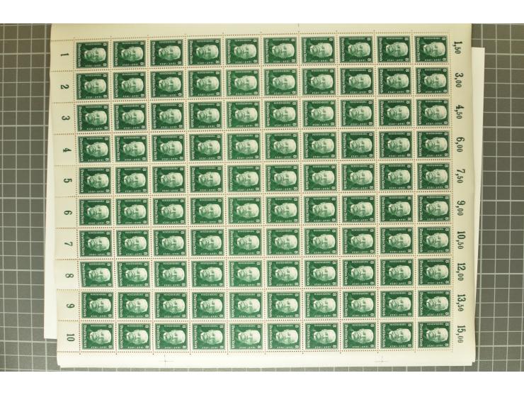 1927, Hindeburg 8-50 Pfg., per 100 im Originalbogen, postfrisch (Mi.-Nr. 403-406; Mi. 10.000,- ohne HAN etc.)