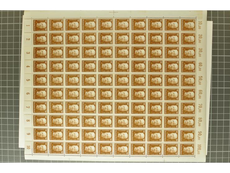 1927, Hindeburg 8-50 Pfg., per 100 im Originalbogen, postfrisch (Mi.-Nr. 403-406; Mi. 10.000,- ohne HAN etc.)