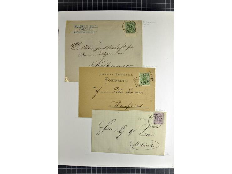 1872/1945, umfangreiche Sammlung Briefe und Karten ab Brustschilde mit nachverwendeten Stempeln, Hufeisenstempeln, des Weiter