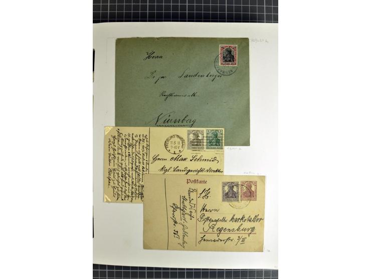 1872/1945, umfangreiche Sammlung Briefe und Karten ab Brustschilde mit nachverwendeten Stempeln, Hufeisenstempeln, des Weiter