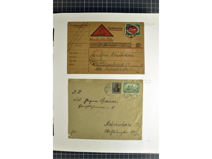 1872/1945, umfangreiche Sammlung Briefe und Karten ab Brustschilde mit nachverwendeten Stempeln, Hufeisenstempeln, des Weiter