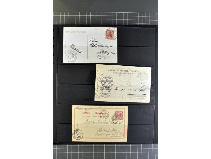 1872/1945, umfangreiche Sammlung Briefe und Karten ab Brustschilde mit nachverwendeten Stempeln, Hufeisenstempeln, des Weiter