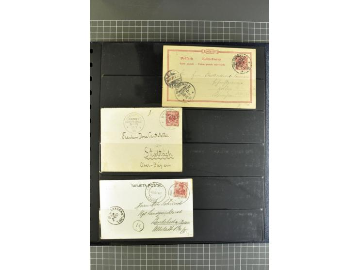 1872/1945, umfangreiche Sammlung Briefe und Karten ab Brustschilde mit nachverwendeten Stempeln, Hufeisenstempeln, des Weiter