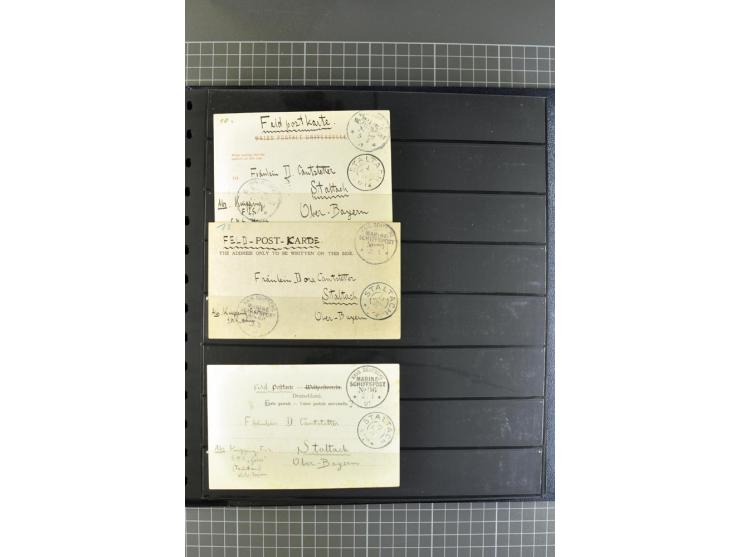 1872/1945, umfangreiche Sammlung Briefe und Karten ab Brustschilde mit nachverwendeten Stempeln, Hufeisenstempeln, des Weiter