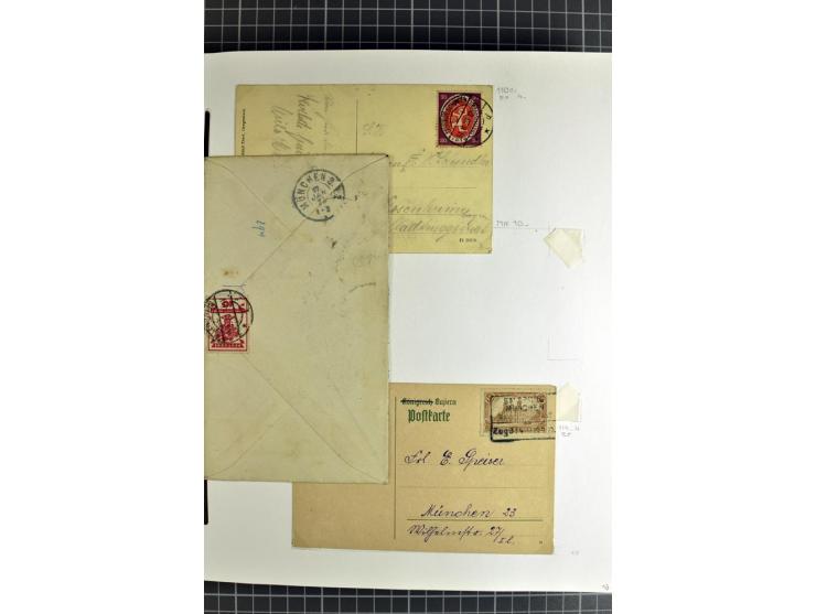1872/1945, umfangreiche Sammlung Briefe und Karten ab Brustschilde mit nachverwendeten Stempeln, Hufeisenstempeln, des Weiter