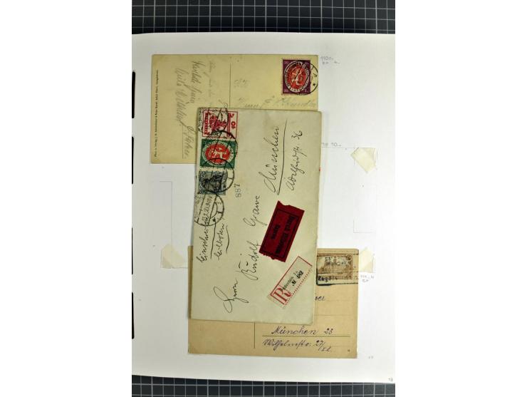 1872/1945, umfangreiche Sammlung Briefe und Karten ab Brustschilde mit nachverwendeten Stempeln, Hufeisenstempeln, des Weiter