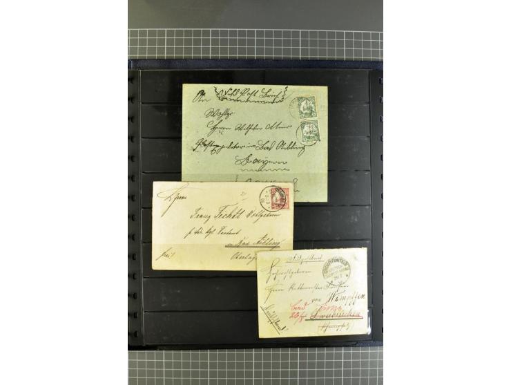 1872/1945, umfangreiche Sammlung Briefe und Karten ab Brustschilde mit nachverwendeten Stempeln, Hufeisenstempeln, des Weiter