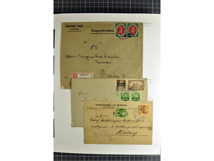 1872/1945, umfangreiche Sammlung Briefe und Karten ab Brustschilde mit nachverwendeten Stempeln, Hufeisenstempeln, des Weiter