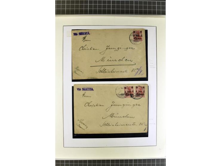 1872/1945, umfangreiche Sammlung Briefe und Karten ab Brustschilde mit nachverwendeten Stempeln, Hufeisenstempeln, des Weiter