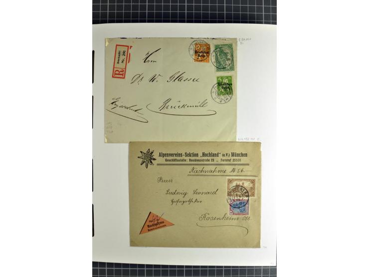 1872/1945, umfangreiche Sammlung Briefe und Karten ab Brustschilde mit nachverwendeten Stempeln, Hufeisenstempeln, des Weiter