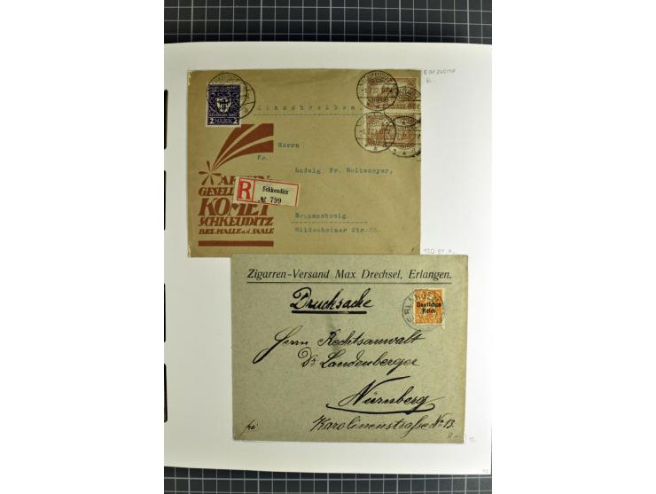 1872/1945, umfangreiche Sammlung Briefe und Karten ab Brustschilde mit nachverwendeten Stempeln, Hufeisenstempeln, des Weiter
