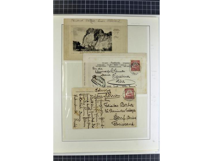 1872/1945, umfangreiche Sammlung Briefe und Karten ab Brustschilde mit nachverwendeten Stempeln, Hufeisenstempeln, des Weiter