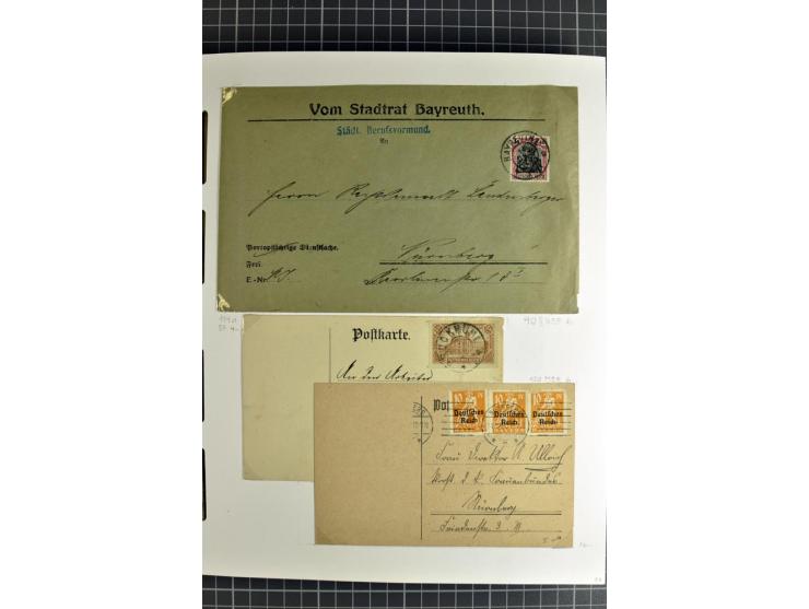 1872/1945, umfangreiche Sammlung Briefe und Karten ab Brustschilde mit nachverwendeten Stempeln, Hufeisenstempeln, des Weiter