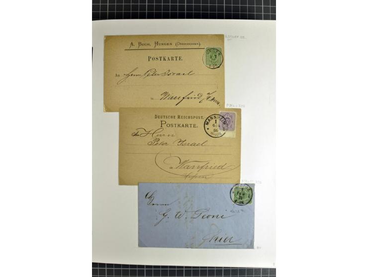 1872/1945, umfangreiche Sammlung Briefe und Karten ab Brustschilde mit nachverwendeten Stempeln, Hufeisenstempeln, des Weiter