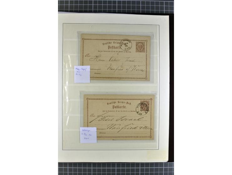 1872/1945, umfangreiche Sammlung Briefe und Karten ab Brustschilde mit nachverwendeten Stempeln, Hufeisenstempeln, des Weiter