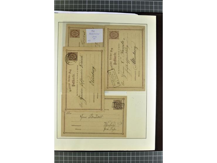 1872/1945, umfangreiche Sammlung Briefe und Karten ab Brustschilde mit nachverwendeten Stempeln, Hufeisenstempeln, des Weiter