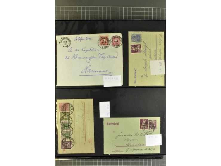 1872/1945, umfangreiche Sammlung Briefe und Karten ab Brustschilde mit nachverwendeten Stempeln, Hufeisenstempeln, des Weiter