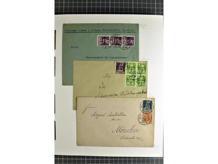 1872/1945, umfangreiche Sammlung Briefe und Karten ab Brustschilde mit nachverwendeten Stempeln, Hufeisenstempeln, des Weiter