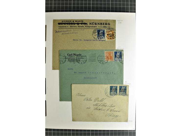 1872/1945, umfangreiche Sammlung Briefe und Karten ab Brustschilde mit nachverwendeten Stempeln, Hufeisenstempeln, des Weiter