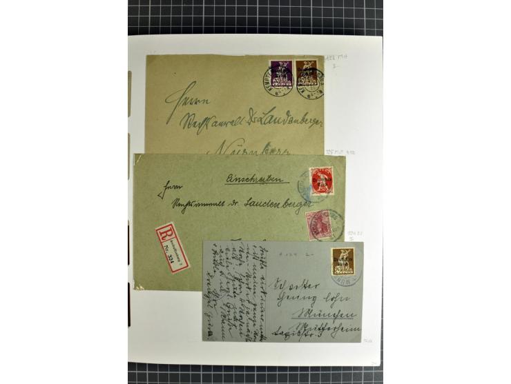 1872/1945, umfangreiche Sammlung Briefe und Karten ab Brustschilde mit nachverwendeten Stempeln, Hufeisenstempeln, des Weiter