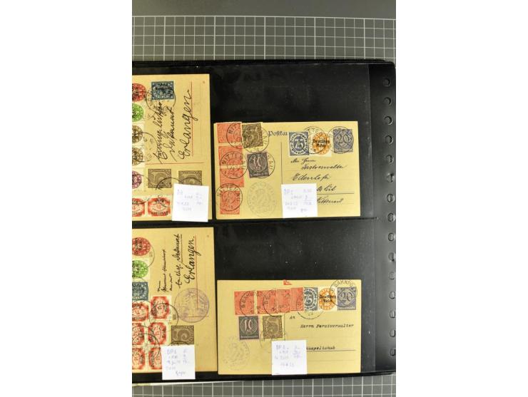 1872/1945, umfangreiche Sammlung Briefe und Karten ab Brustschilde mit nachverwendeten Stempeln, Hufeisenstempeln, des Weiter
