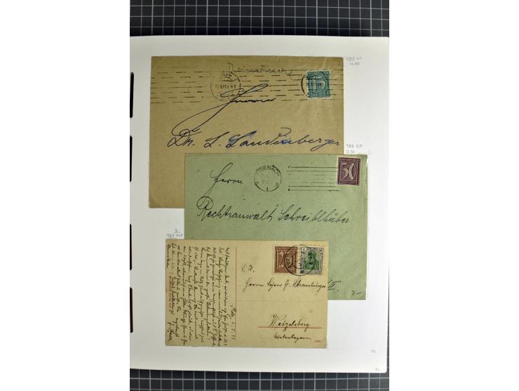 1872/1945, umfangreiche Sammlung Briefe und Karten ab Brustschilde mit nachverwendeten Stempeln, Hufeisenstempeln, des Weiter