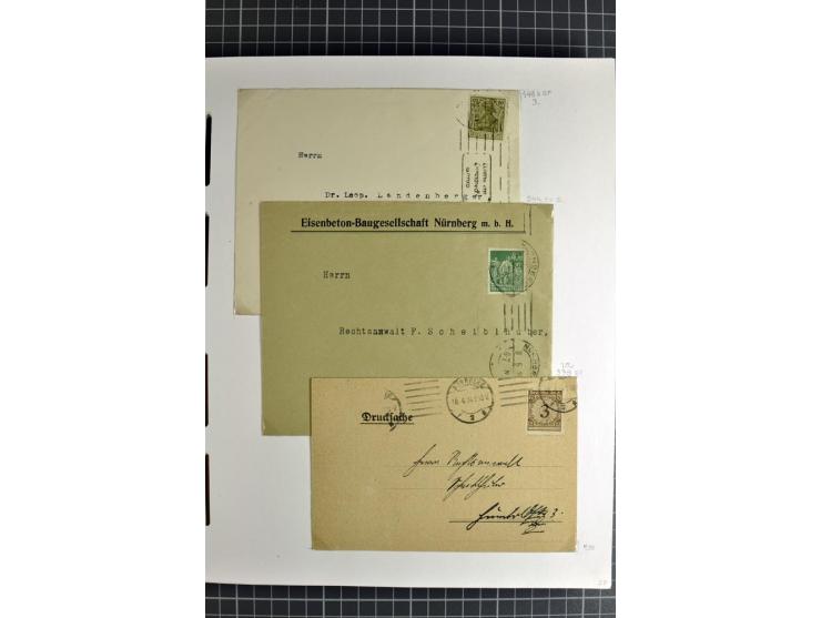 1872/1945, umfangreiche Sammlung Briefe und Karten ab Brustschilde mit nachverwendeten Stempeln, Hufeisenstempeln, des Weiter