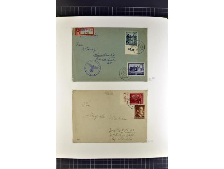 1872/1945, umfangreiche Sammlung Briefe und Karten ab Brustschilde mit nachverwendeten Stempeln, Hufeisenstempeln, des Weiter