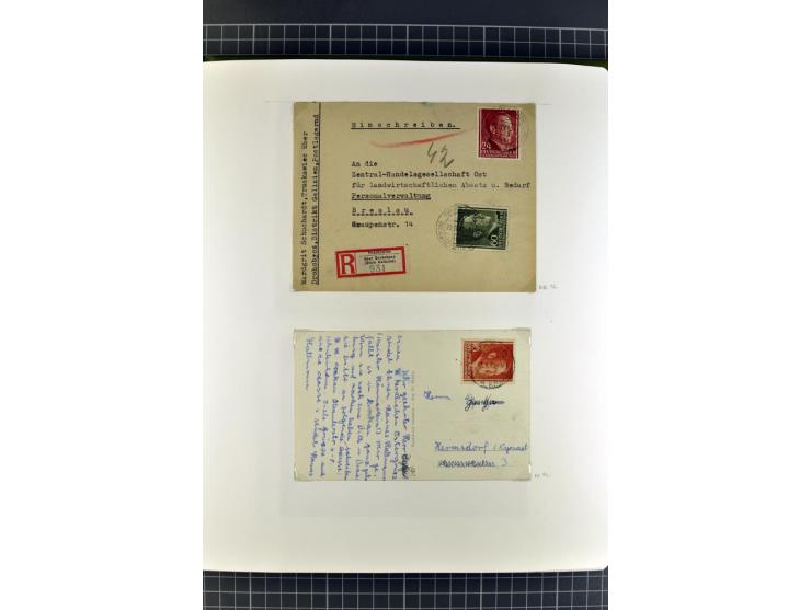 1872/1945, umfangreiche Sammlung Briefe und Karten ab Brustschilde mit nachverwendeten Stempeln, Hufeisenstempeln, des Weiter
