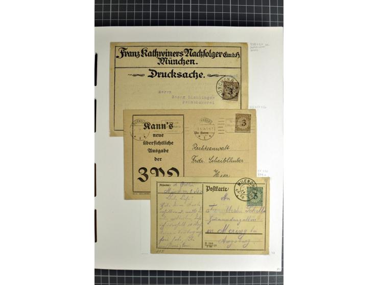 1872/1945, umfangreiche Sammlung Briefe und Karten ab Brustschilde mit nachverwendeten Stempeln, Hufeisenstempeln, des Weiter