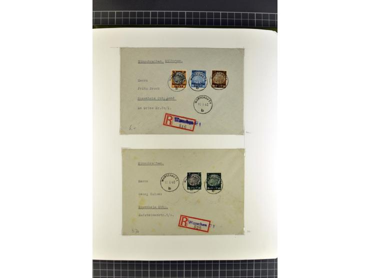 1872/1945, umfangreiche Sammlung Briefe und Karten ab Brustschilde mit nachverwendeten Stempeln, Hufeisenstempeln, des Weiter