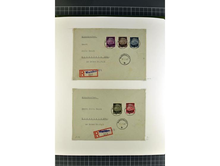 1872/1945, umfangreiche Sammlung Briefe und Karten ab Brustschilde mit nachverwendeten Stempeln, Hufeisenstempeln, des Weiter