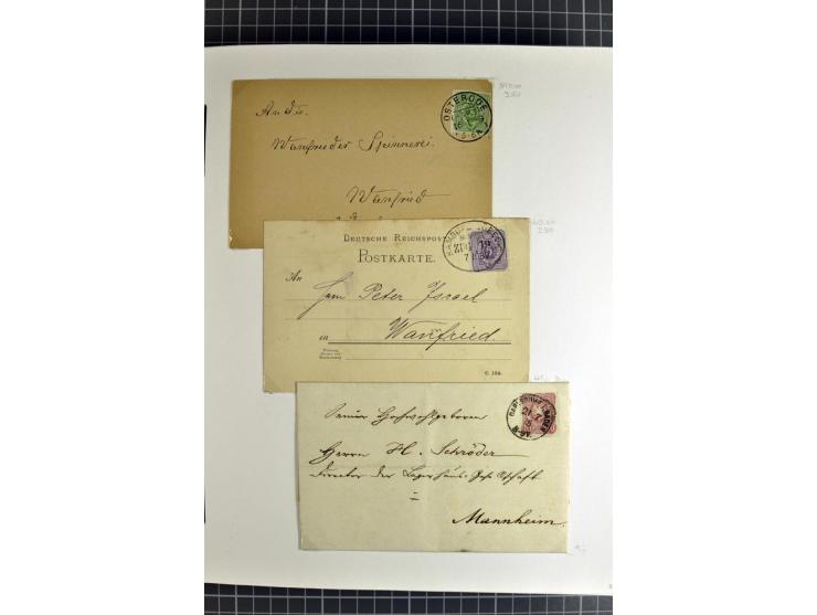 1872/1945, umfangreiche Sammlung Briefe und Karten ab Brustschilde mit nachverwendeten Stempeln, Hufeisenstempeln, des Weiter