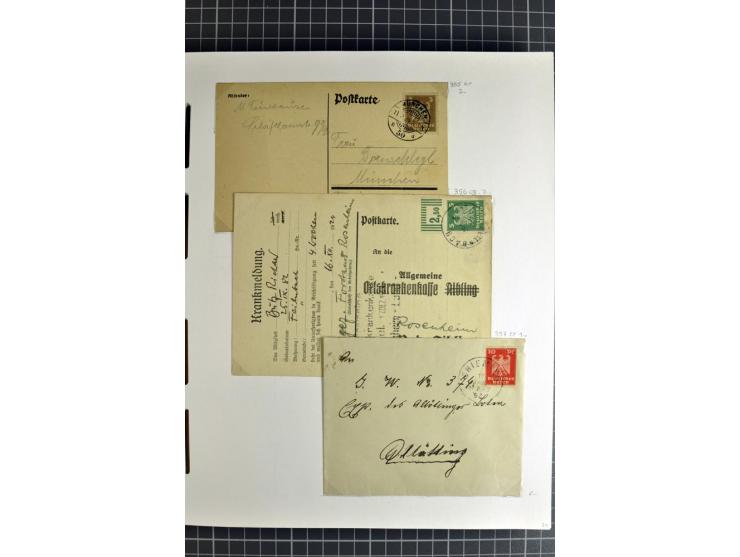 1872/1945, umfangreiche Sammlung Briefe und Karten ab Brustschilde mit nachverwendeten Stempeln, Hufeisenstempeln, des Weiter