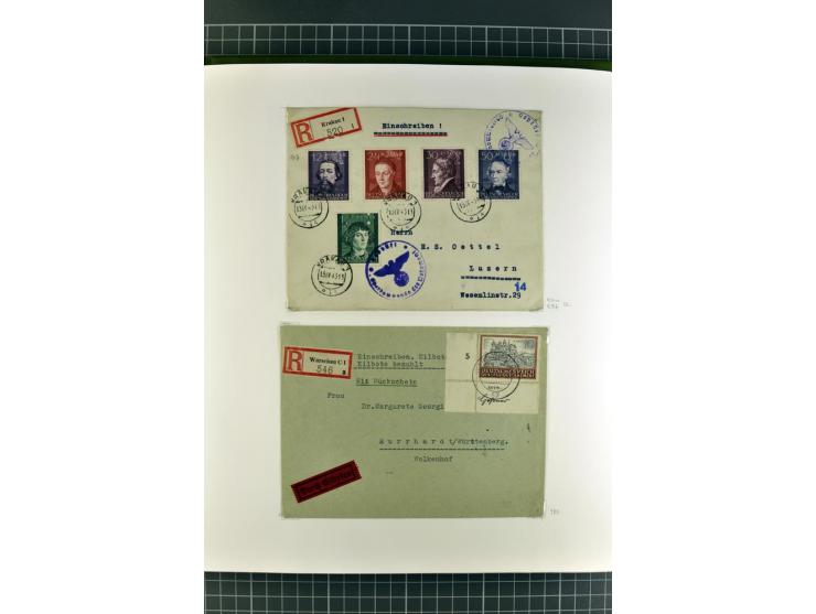 1872/1945, umfangreiche Sammlung Briefe und Karten ab Brustschilde mit nachverwendeten Stempeln, Hufeisenstempeln, des Weiter