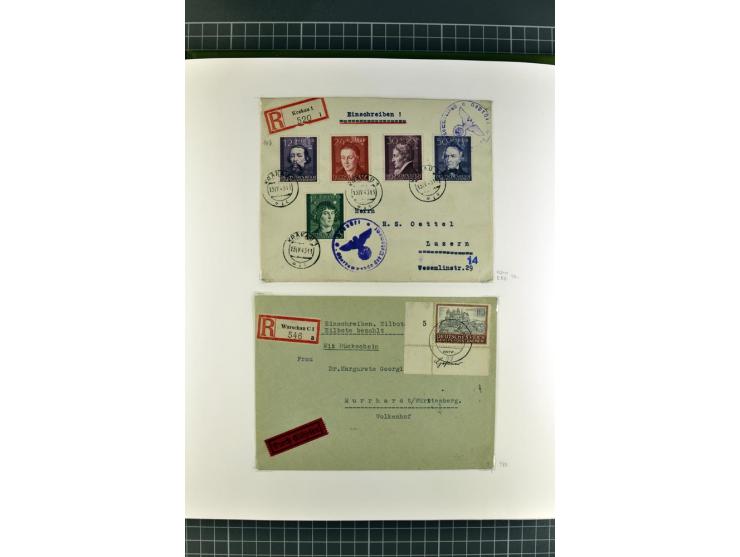1872/1945, umfangreiche Sammlung Briefe und Karten ab Brustschilde mit nachverwendeten Stempeln, Hufeisenstempeln, des Weiter