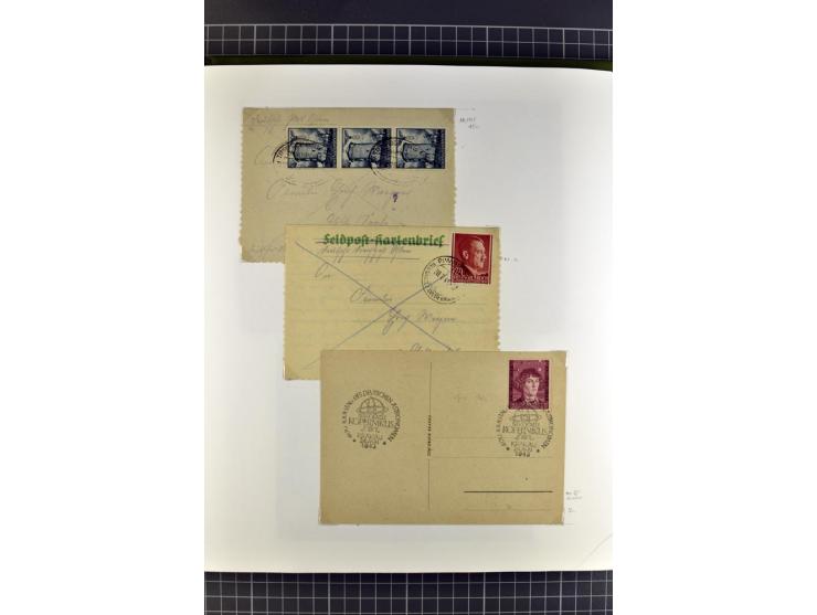 1872/1945, umfangreiche Sammlung Briefe und Karten ab Brustschilde mit nachverwendeten Stempeln, Hufeisenstempeln, des Weiter