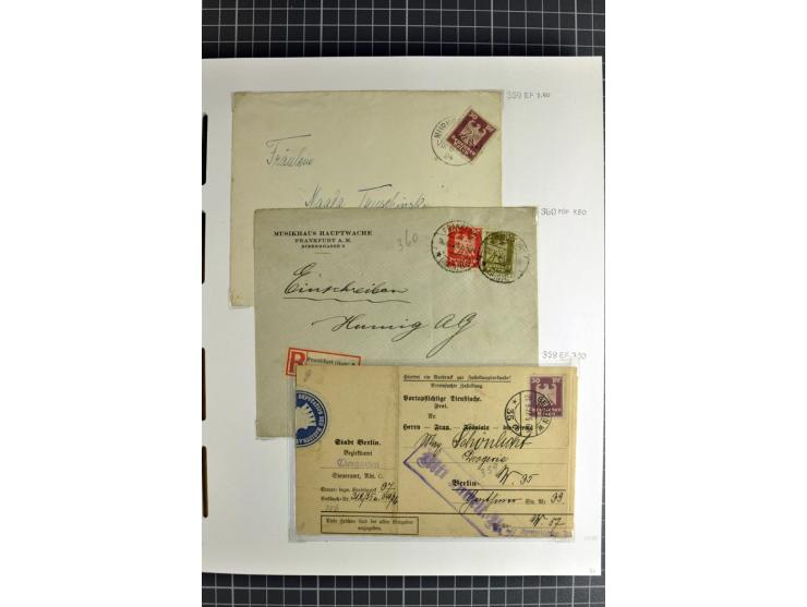 1872/1945, umfangreiche Sammlung Briefe und Karten ab Brustschilde mit nachverwendeten Stempeln, Hufeisenstempeln, des Weiter