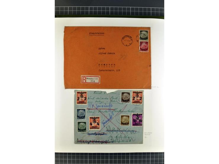 1872/1945, umfangreiche Sammlung Briefe und Karten ab Brustschilde mit nachverwendeten Stempeln, Hufeisenstempeln, des Weiter