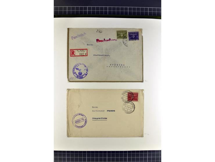 1872/1945, umfangreiche Sammlung Briefe und Karten ab Brustschilde mit nachverwendeten Stempeln, Hufeisenstempeln, des Weiter