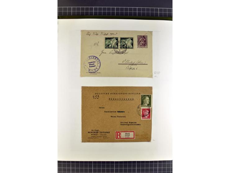 1872/1945, umfangreiche Sammlung Briefe und Karten ab Brustschilde mit nachverwendeten Stempeln, Hufeisenstempeln, des Weiter