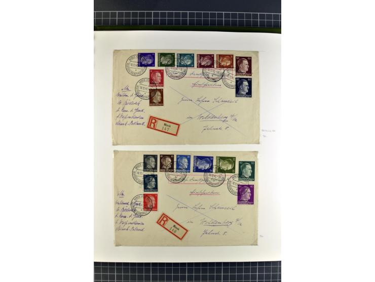 1872/1945, umfangreiche Sammlung Briefe und Karten ab Brustschilde mit nachverwendeten Stempeln, Hufeisenstempeln, des Weiter