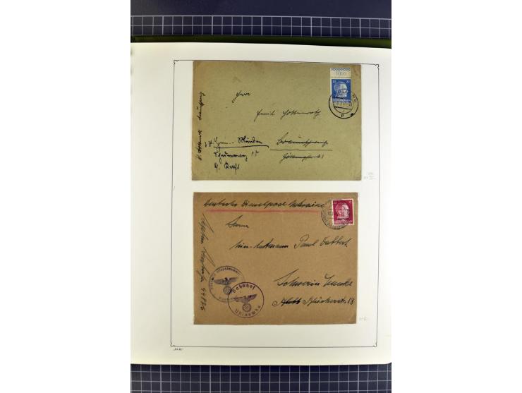 1872/1945, umfangreiche Sammlung Briefe und Karten ab Brustschilde mit nachverwendeten Stempeln, Hufeisenstempeln, des Weiter