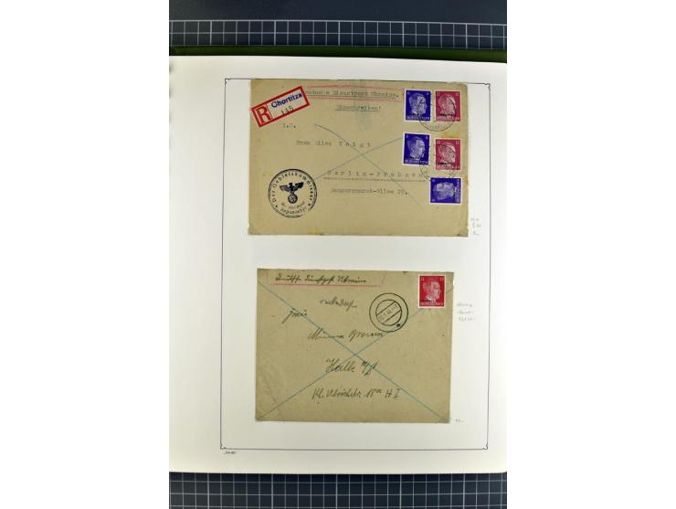 1872/1945, umfangreiche Sammlung Briefe und Karten ab Brustschilde mit nachverwendeten Stempeln, Hufeisenstempeln, des Weiter