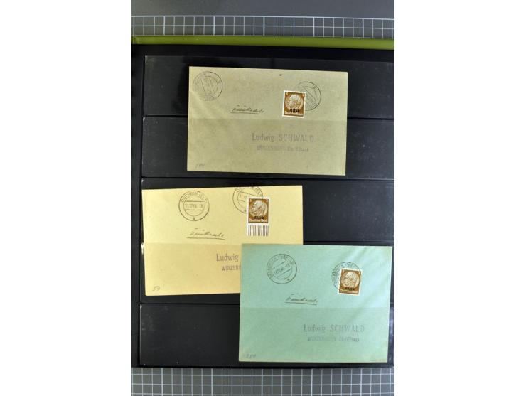 1872/1945, umfangreiche Sammlung Briefe und Karten ab Brustschilde mit nachverwendeten Stempeln, Hufeisenstempeln, des Weiter
